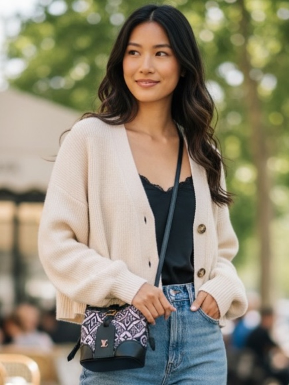 Louis Vuitton Noe Mini Since 1854 Jacquard Bucket Crossbody Bag - Picture 11 of 13